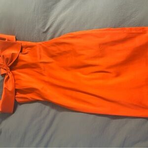 Elegant Red Dress with Bow Detail